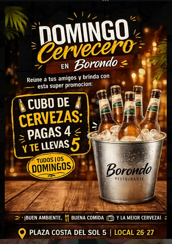 Cartel de la promoción Domingo Cervecero en Borondo